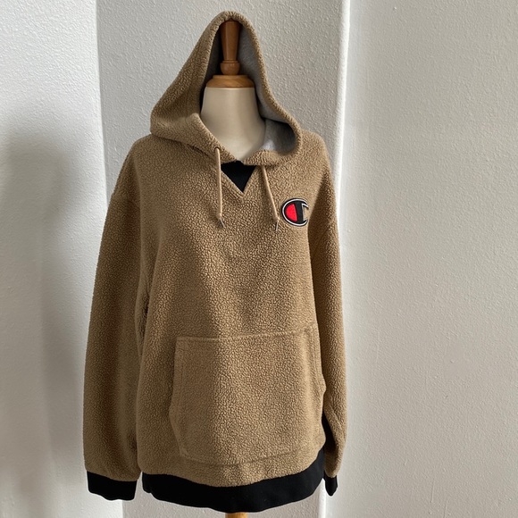 Champion Shirts Champion Teddy Bear Sherpa Fleece Hoodie Sweatshirt Size L Poshmark